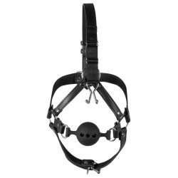 Ouch! Xtreme Bâillon Boule avec Crochet nasal Gag Noise Noir